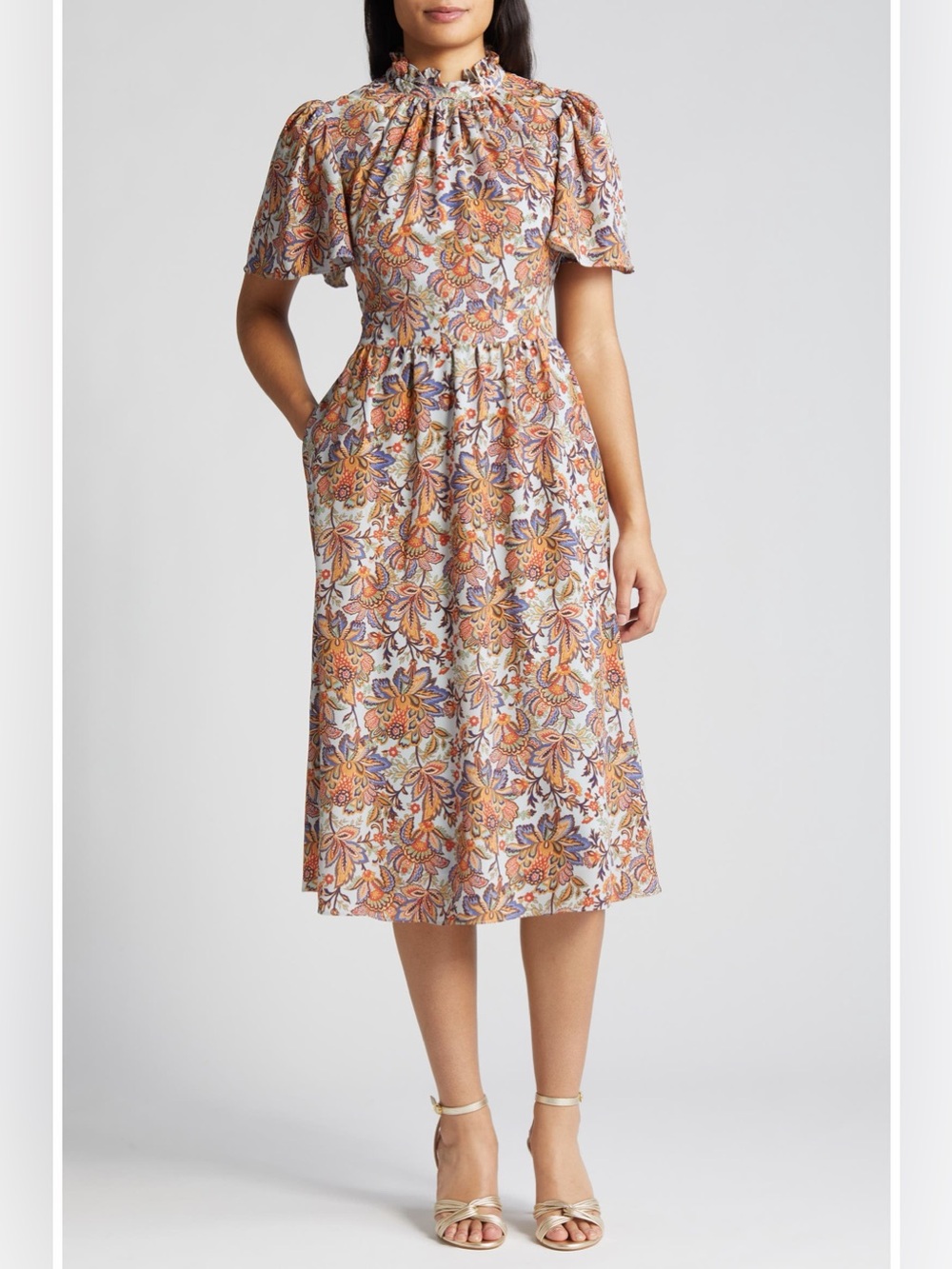 NWT julia jordan Blue Floral Midi Dress
